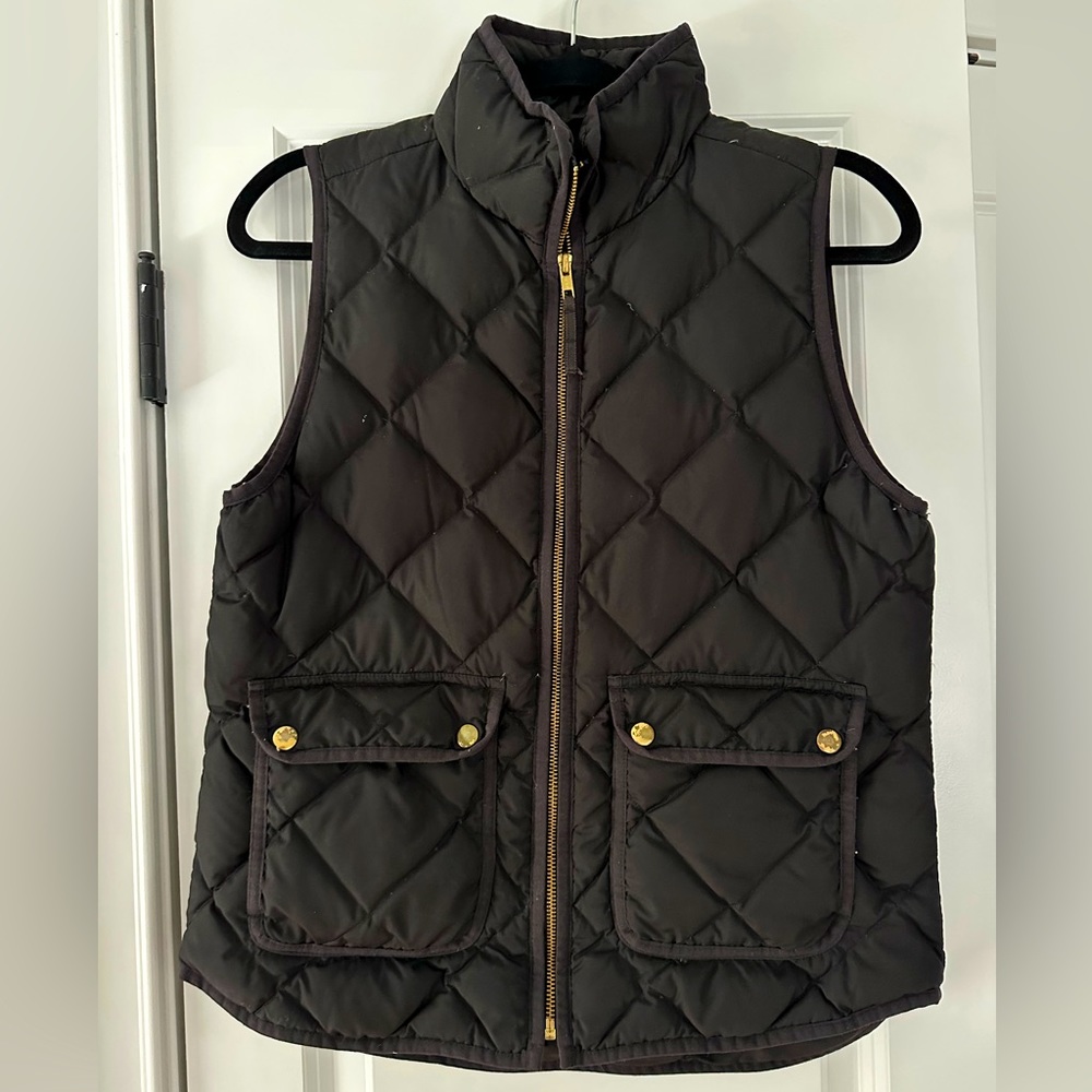 JCrew Black Quilted Vest